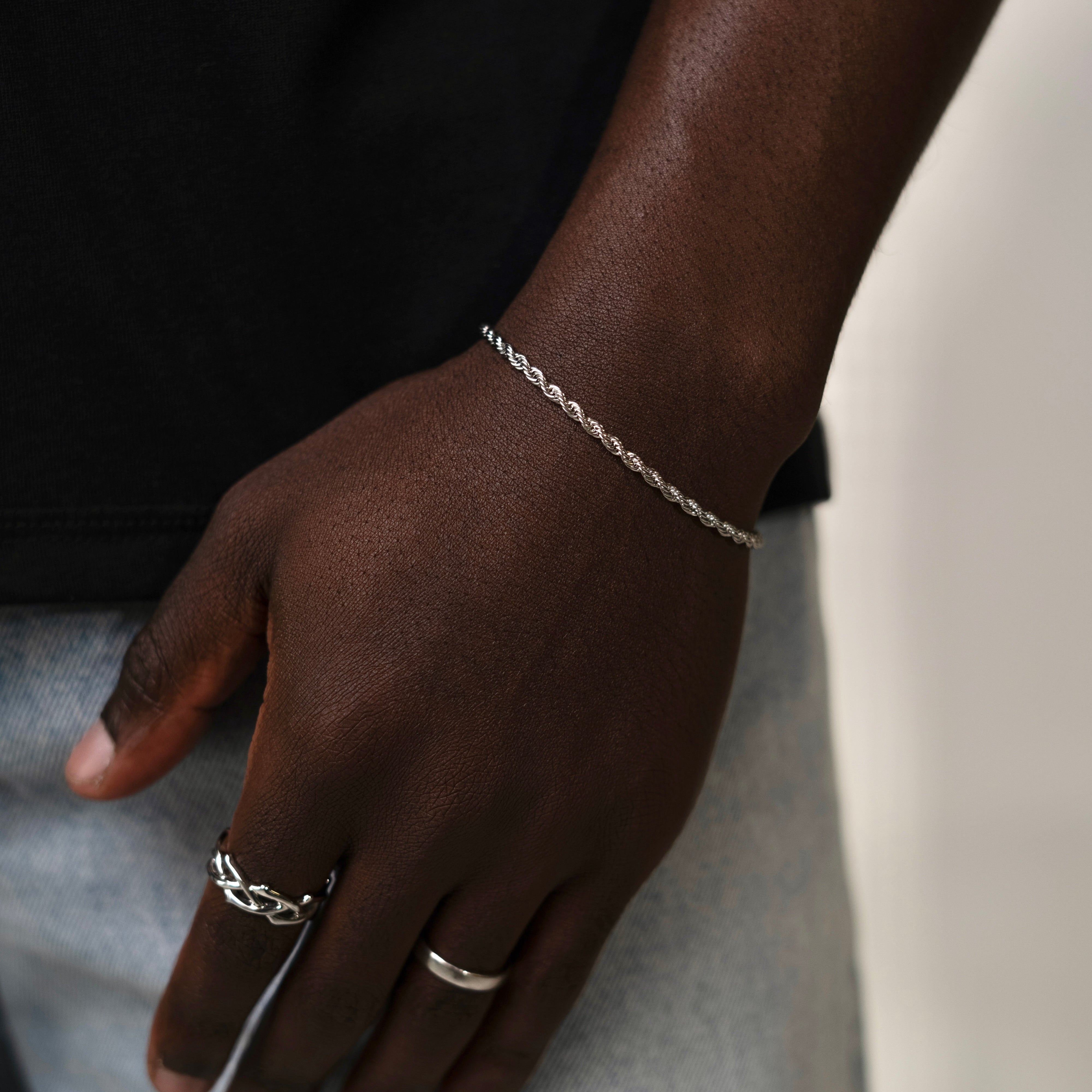 Rope Bracelet 3mm (Silver) VIP