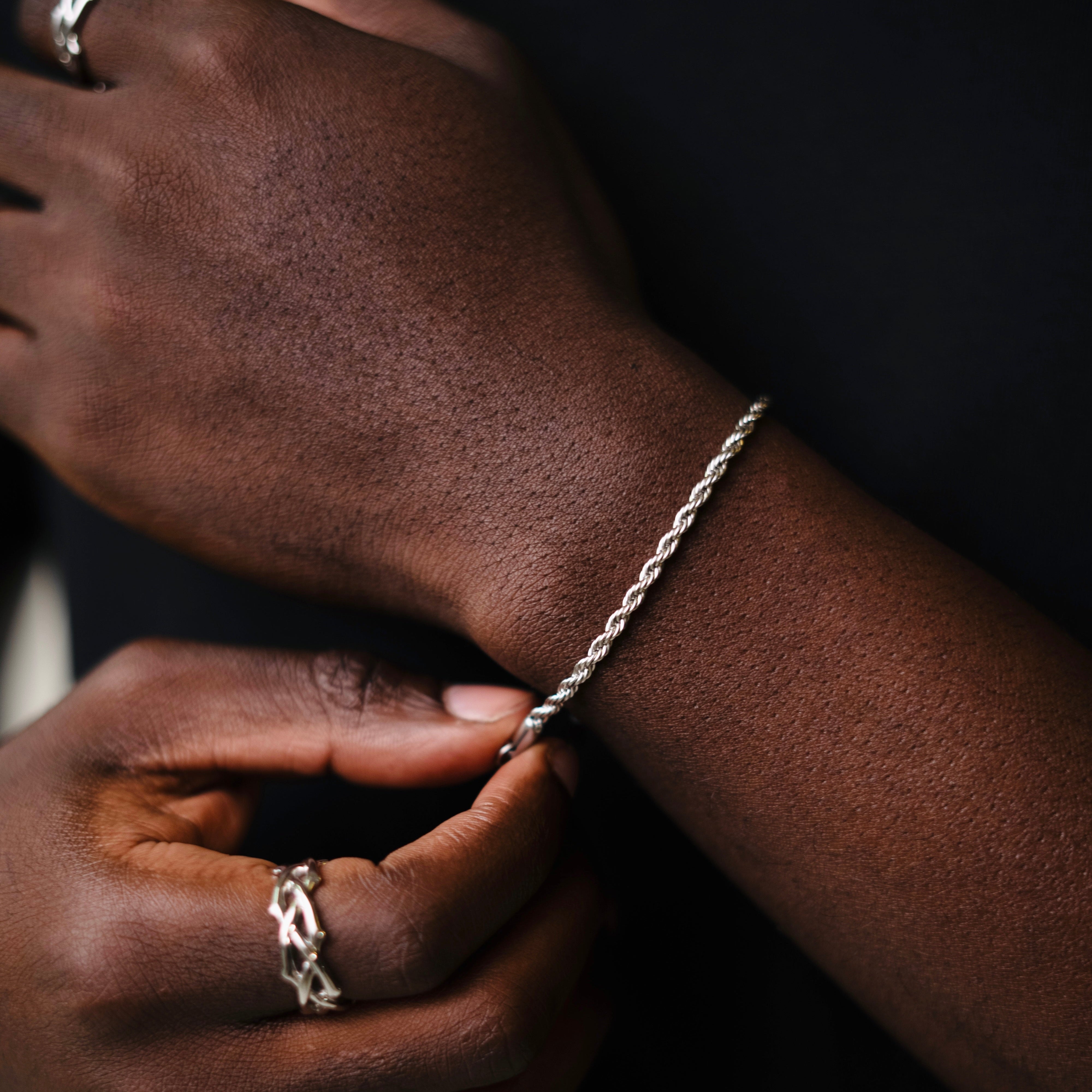 Rope Bracelet 3mm (Silver) VIP
